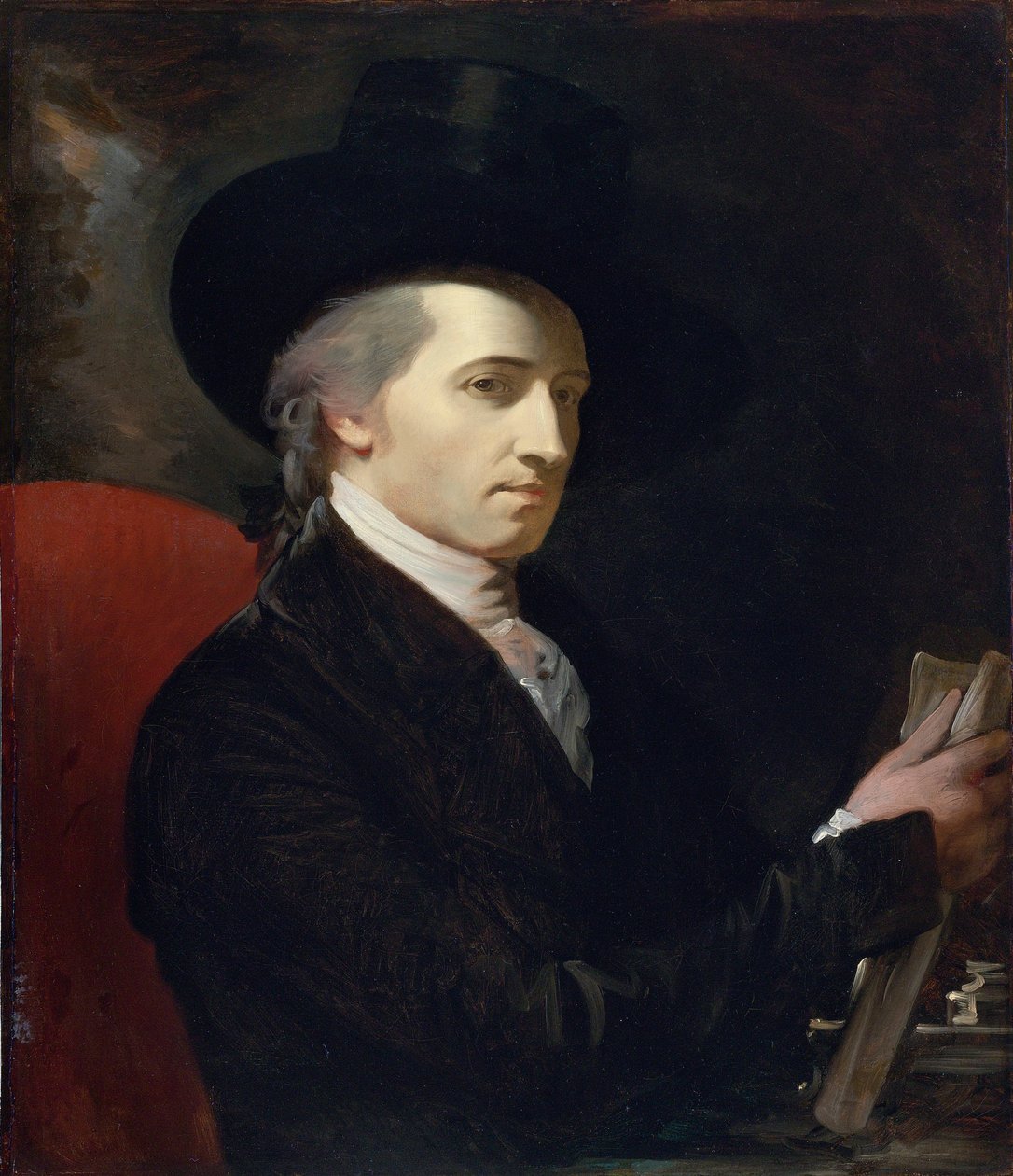 ""Självporträtt"" (Självporträtt) Målning av Benjamin West (1738-1820) - Olja på duk Dim 78,7x67,9 cm Privat samling av Benjamin West