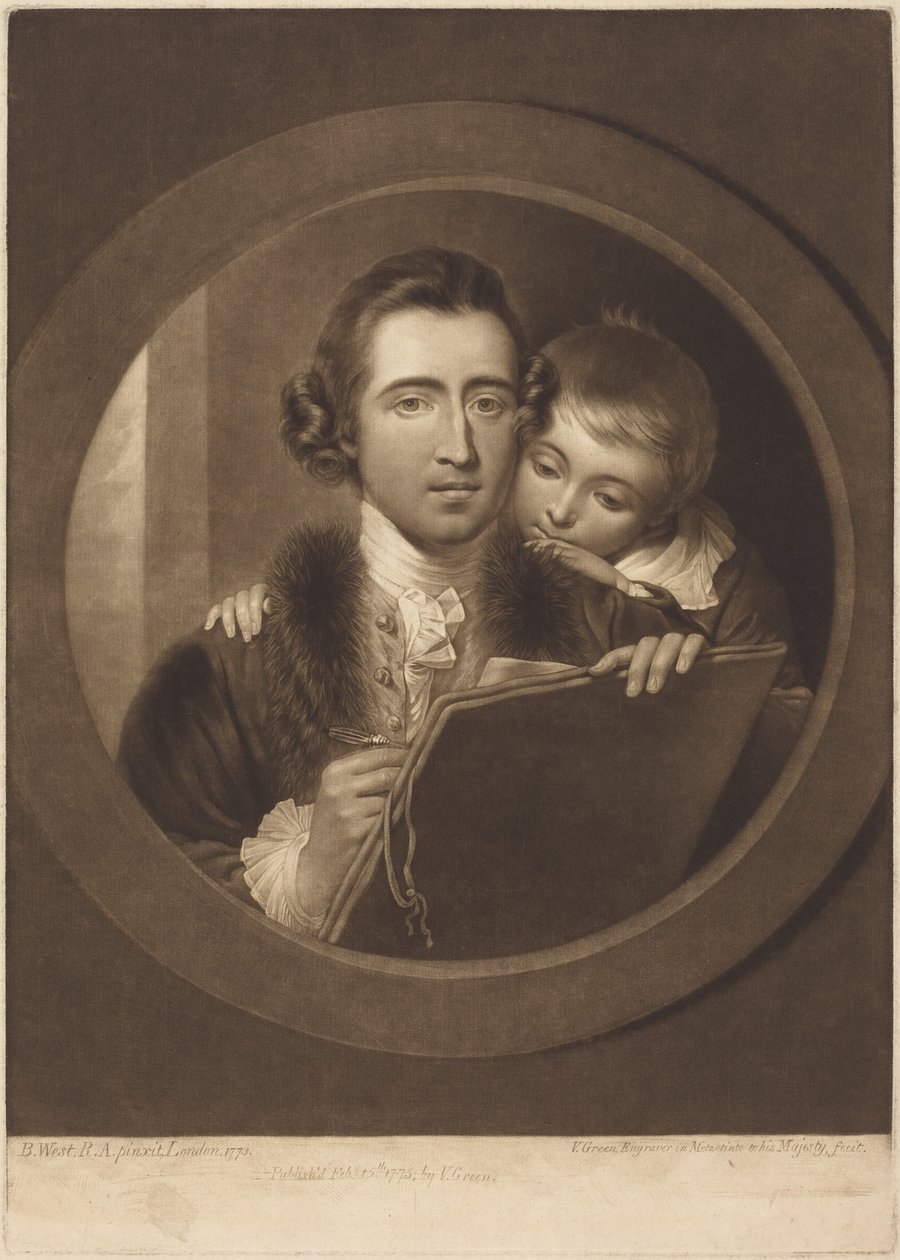 Benjamin West och hans son Raphael Lamar West av Benjamin West