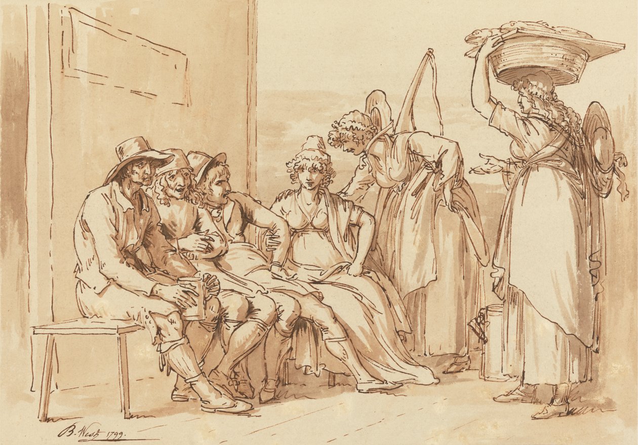 Karaktärer på gatorna i London av Benjamin West