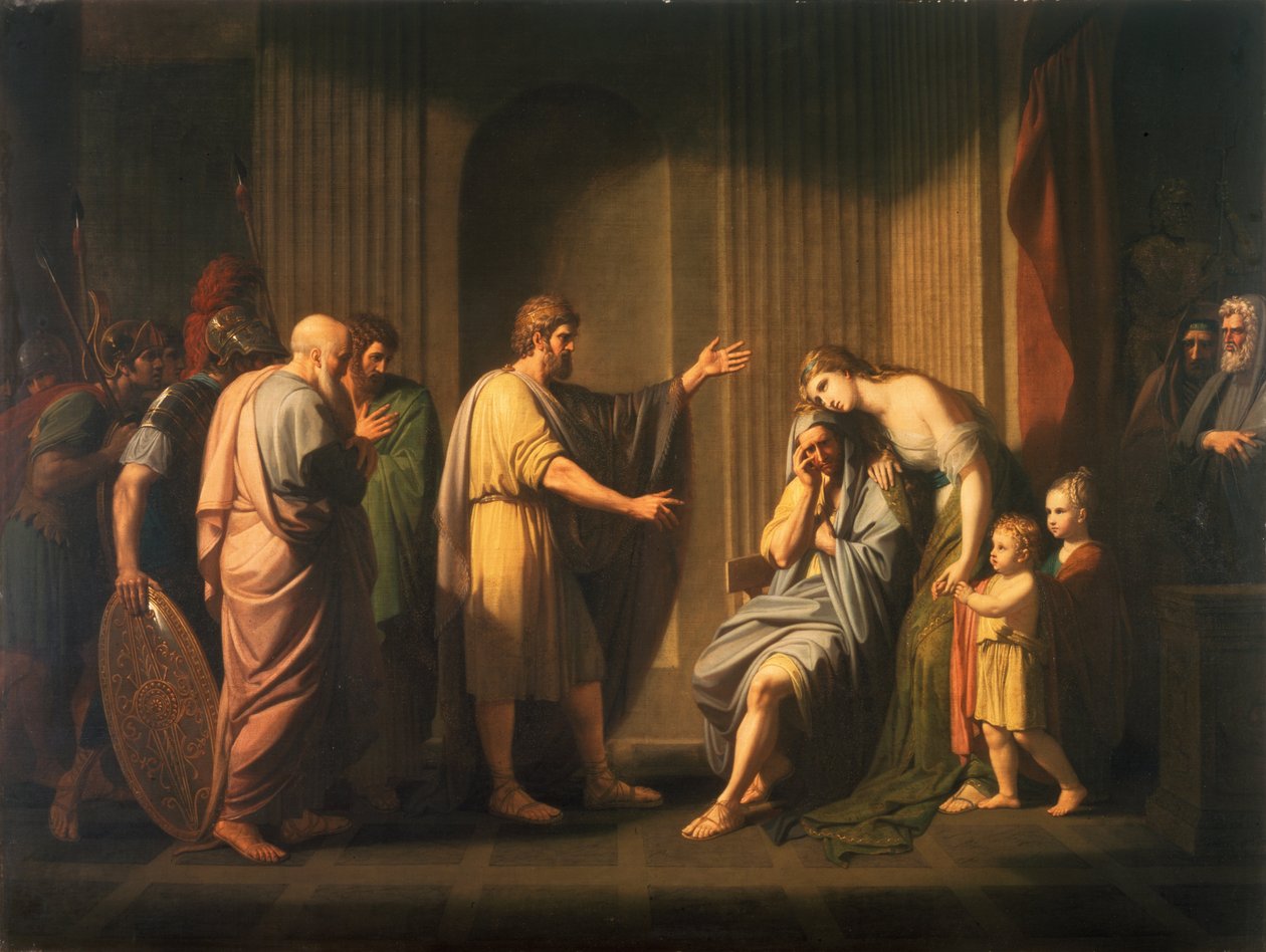 Kleombrotos beordras i exil av Leonidas II, Spartas kung av Benjamin West