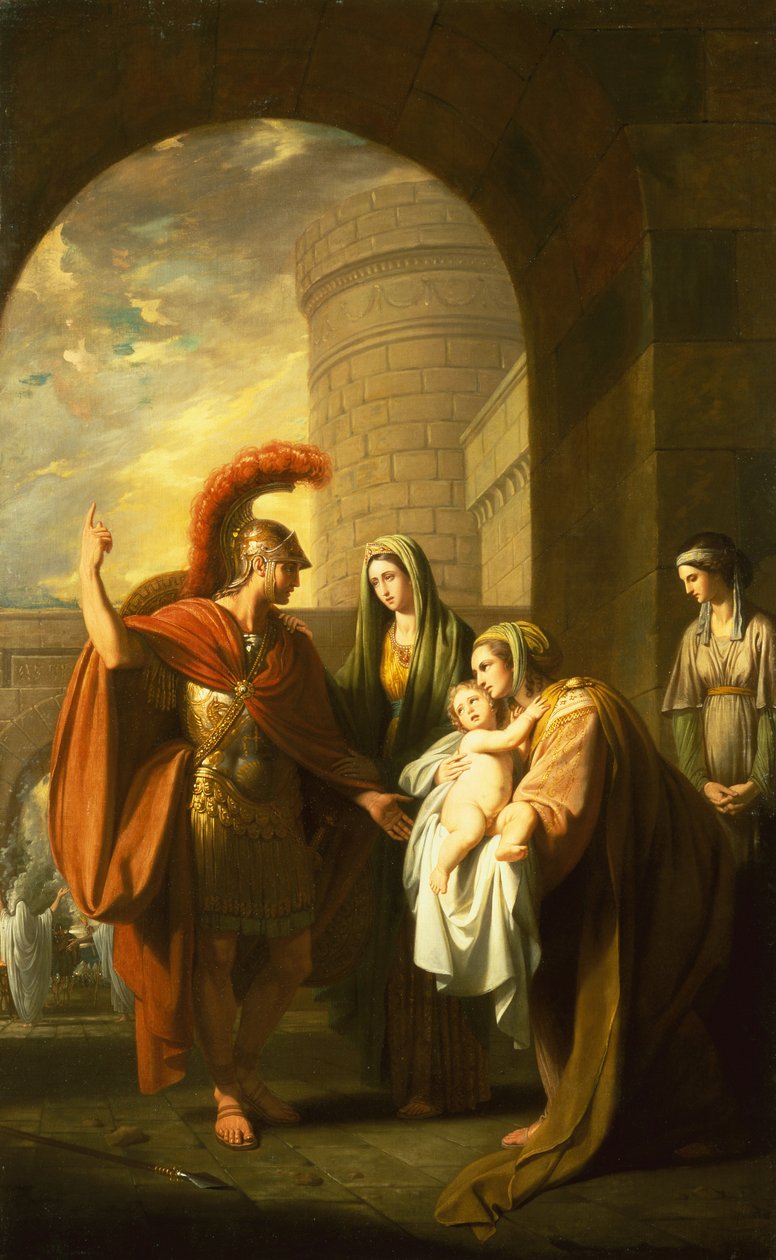 Hector tar avsked från Andromache av Benjamin West