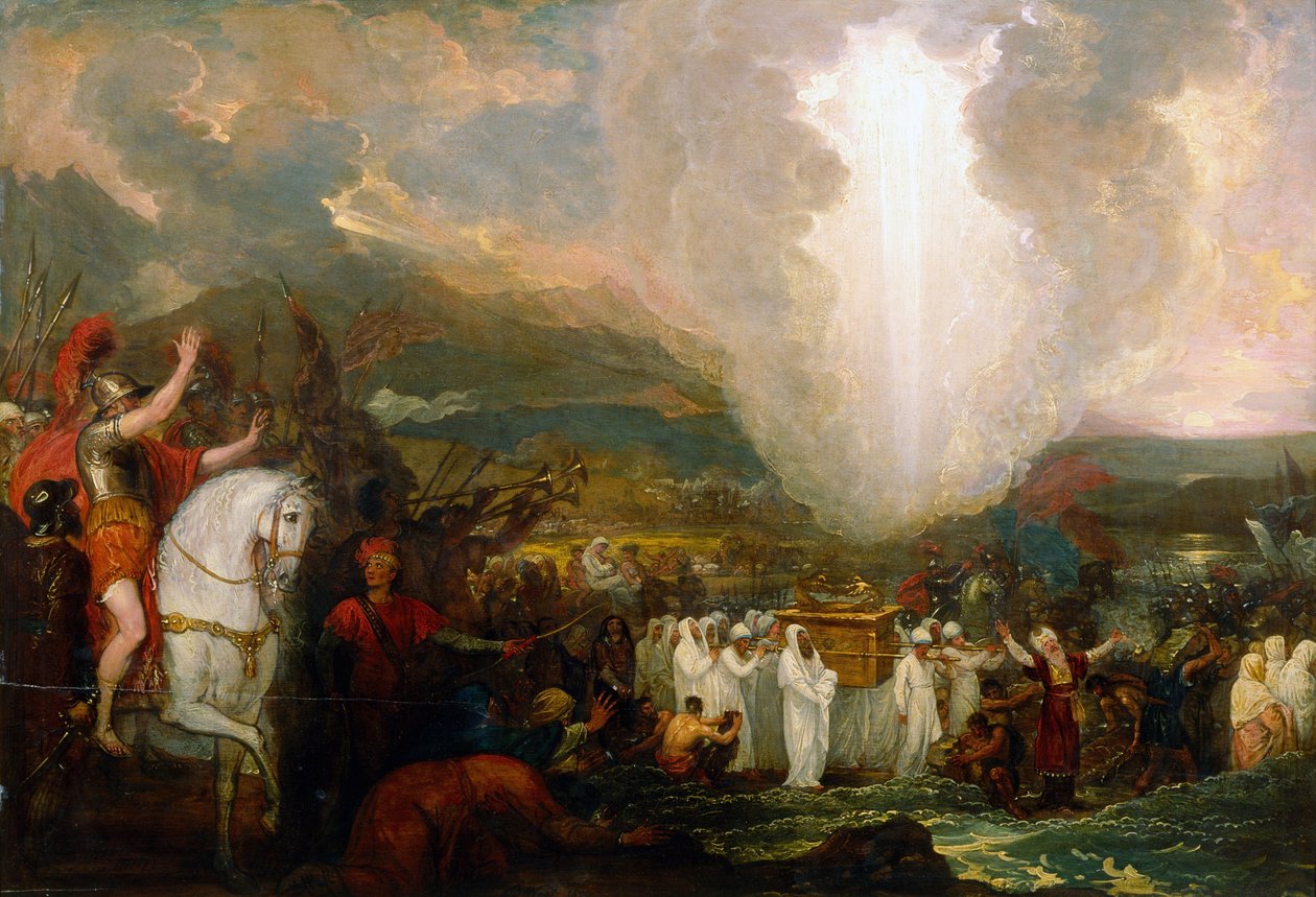 Josua passerar Jordanfloden med förbundsarken av Benjamin West