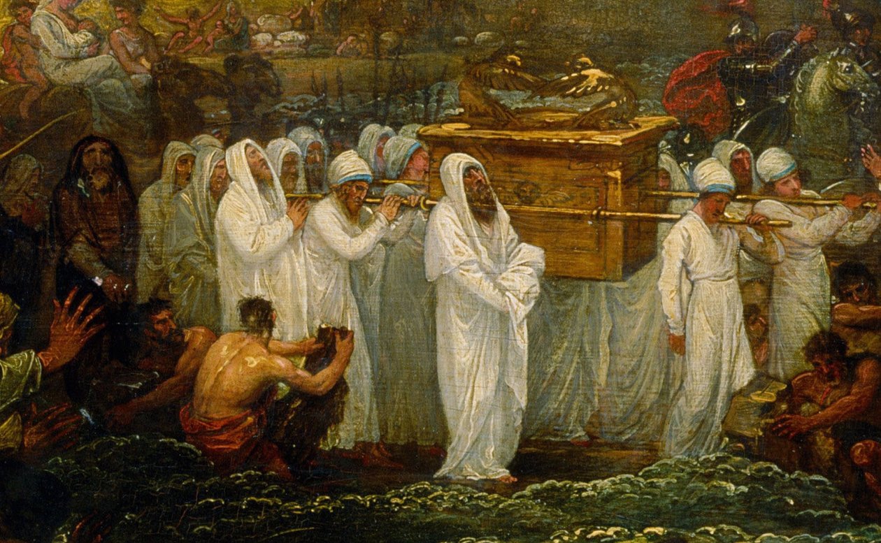 Josua korsar Jordanfloden med förbundsarken av Benjamin West