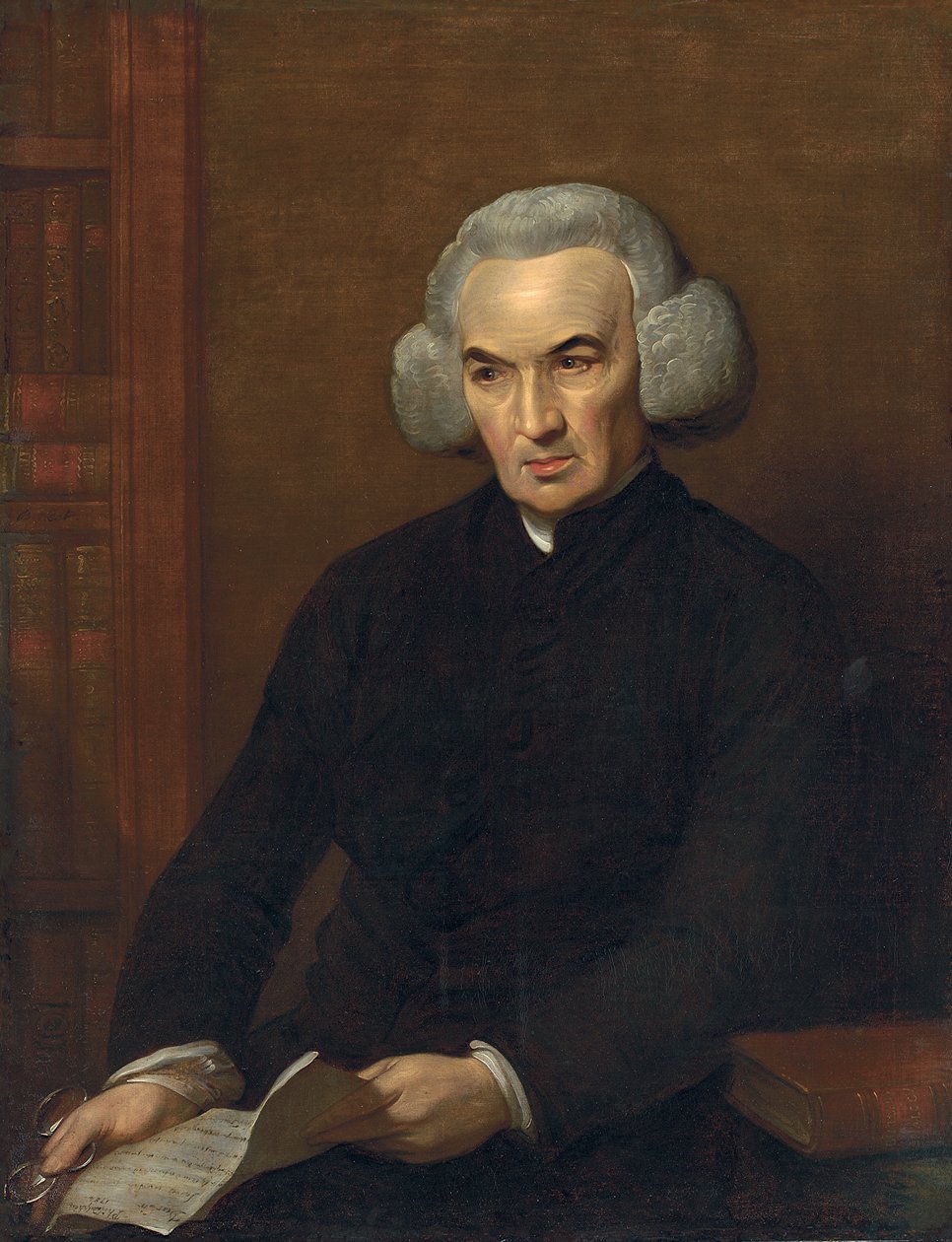 Porträtt av Dr Richard Price, med ett brev från Benjamin Franklin av Benjamin West