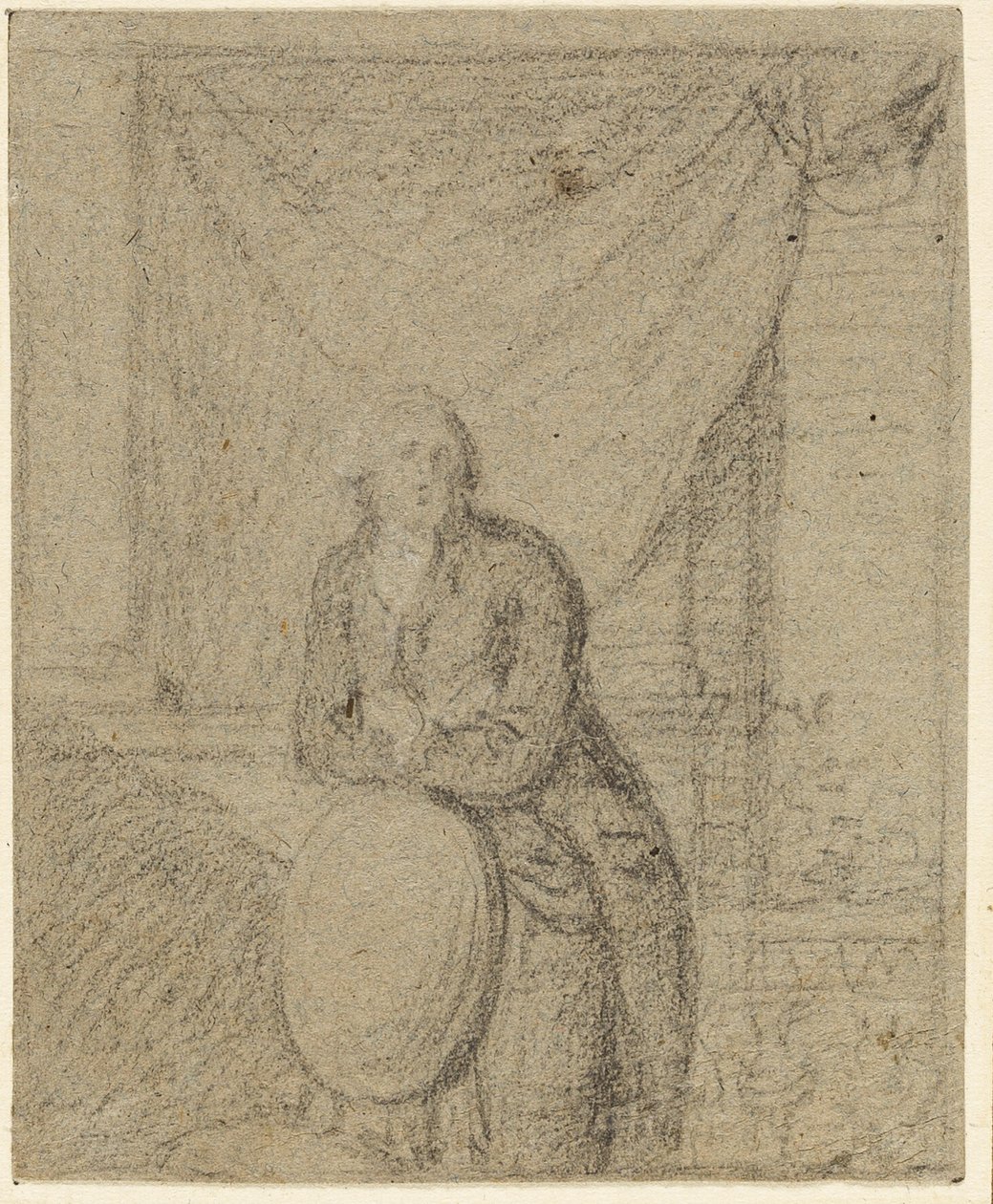 Porträtt av en man som står framför ett fönster av Benjamin West