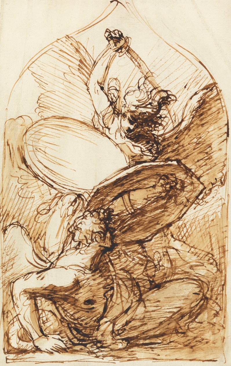 St Michael och Lucifer av Benjamin West