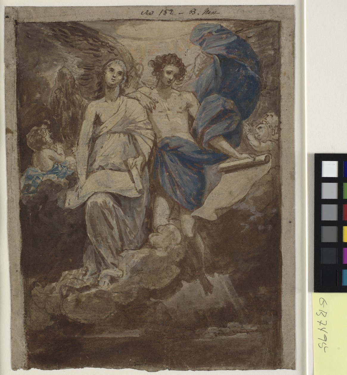 Studie för en målning av Änglarna som visar sig för herdarna, 1774 av Benjamin West