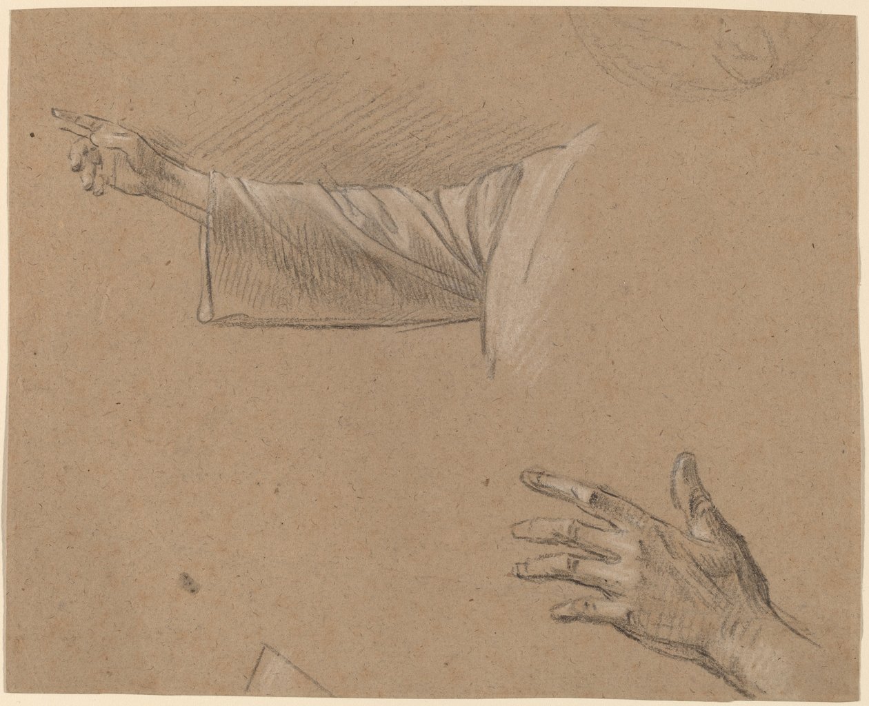 Studie av en högerarm och en vänsterhand av Benjamin West