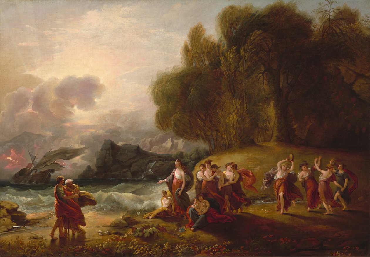 Telemachus och Calypso av Benjamin West