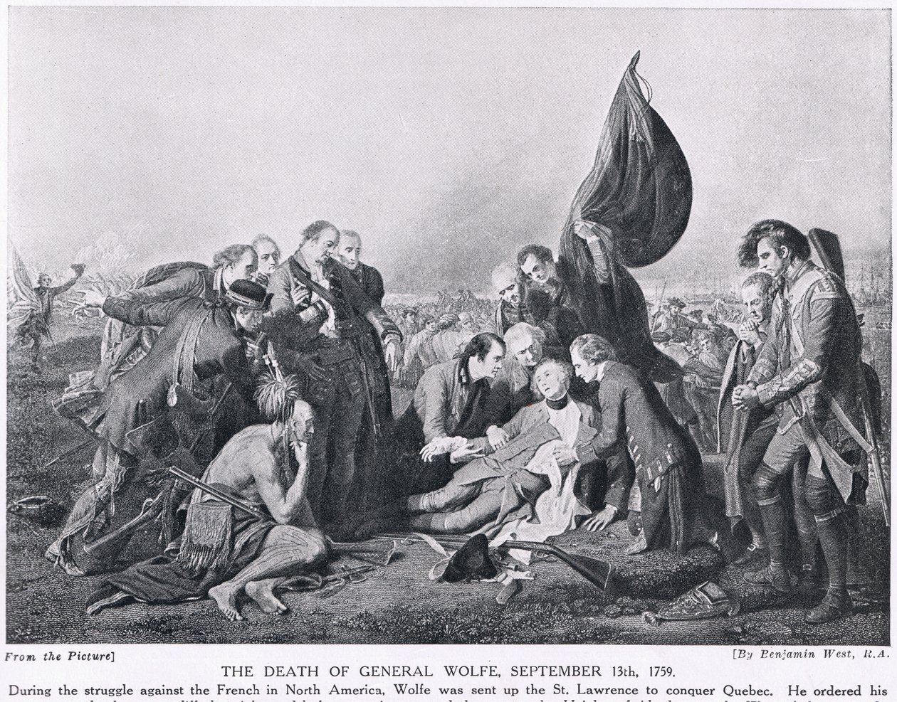 The Death of General Wolfe, 13 september 1759, illustration från 