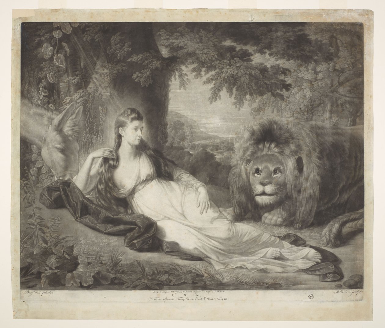 Una och lejonet, ur Spensers Fe-drottningen av Benjamin West