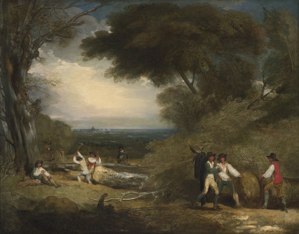 Woodcutters In Windsor Park (olja på duk) av Benjamin West