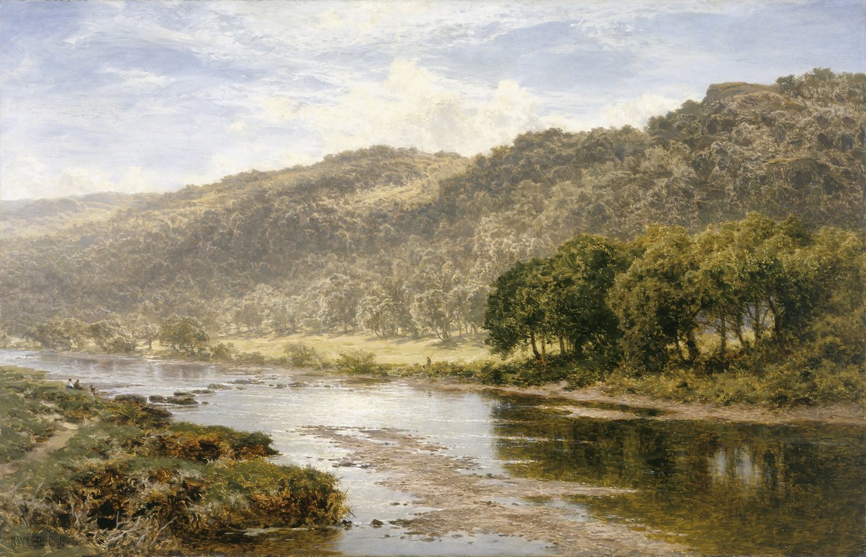 På Llugwy nedanför Capel Curig (olja på duk) av Benjamin Williams Leader