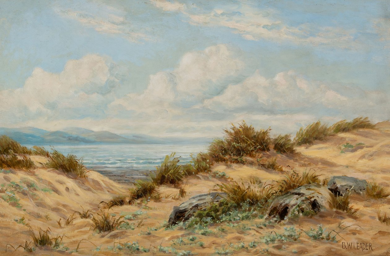 Sanddyner på Conwy (olja på duk) av Benjamin Williams Leader