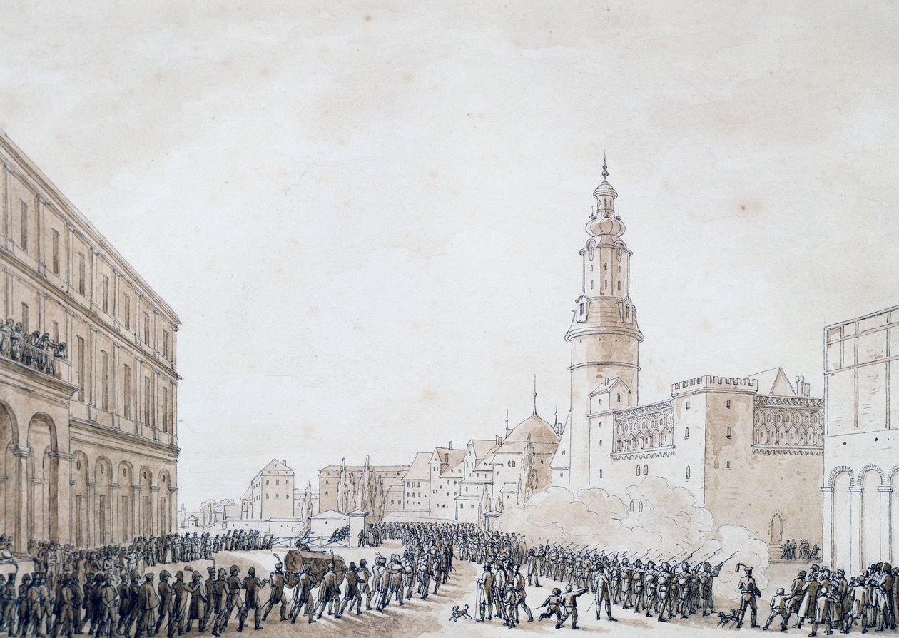 Fransk officers begravning i Weimar, oktober 1806 (ritning) av Benjamin Zix