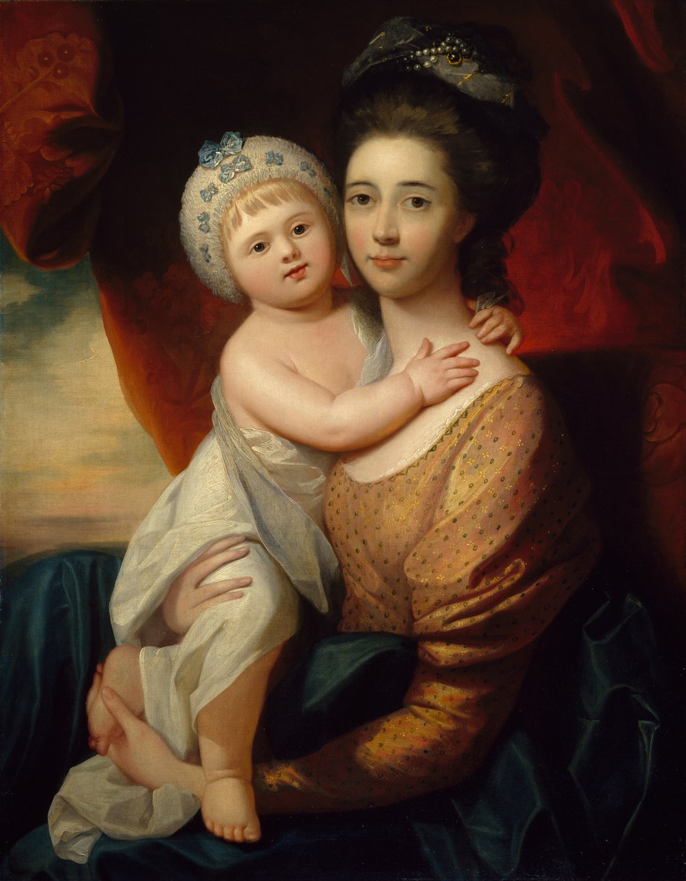Lady Sondes med sin späda son, ca 1793-94 av Benjamin school of West