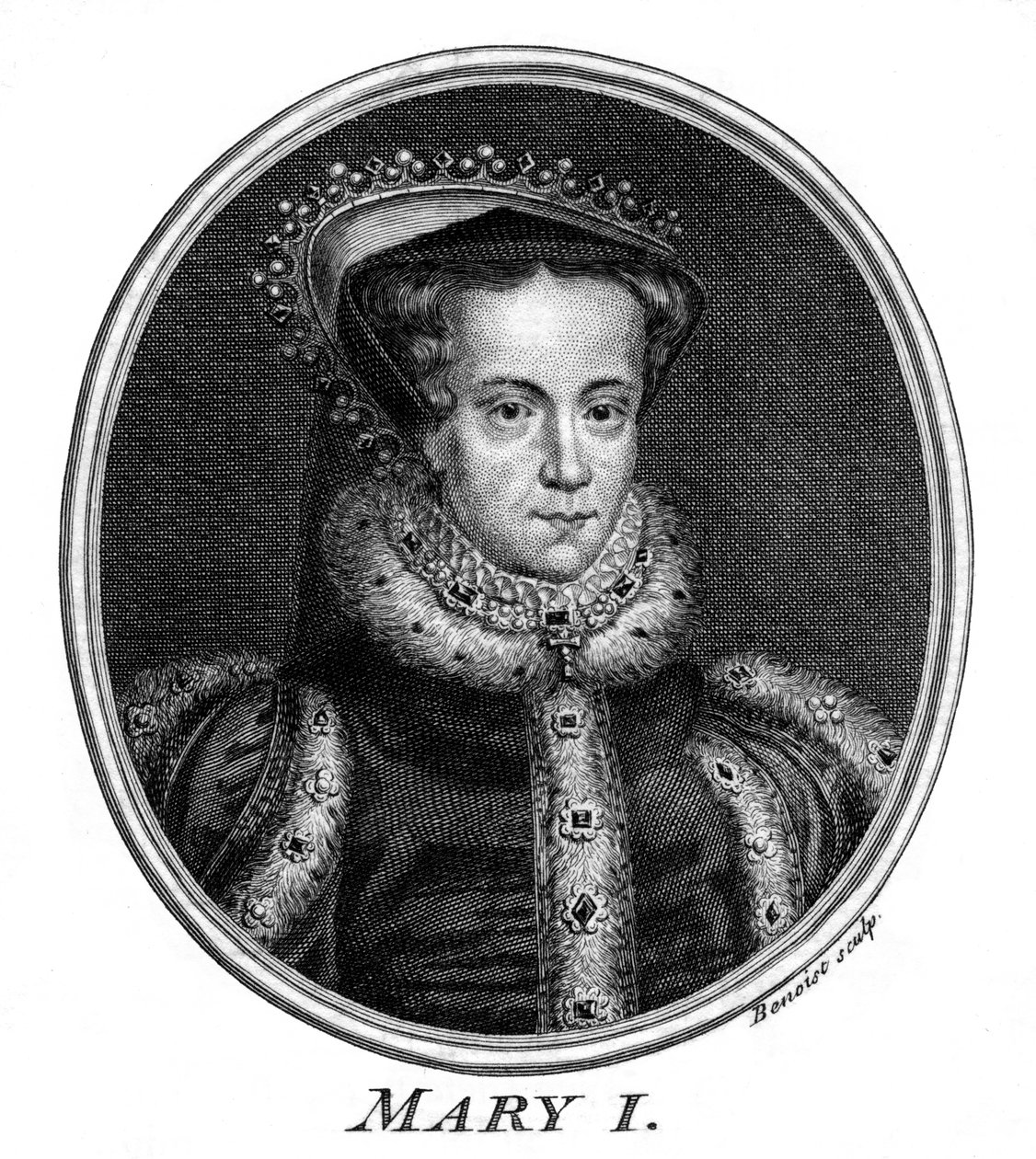 Drottning Mary I av England. av Benoist