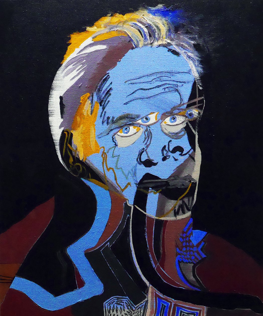 50 stora författare i historien : Patrick Modiano, 2015 (olja och akryl på duk) av Benoit Erwann Boucherot