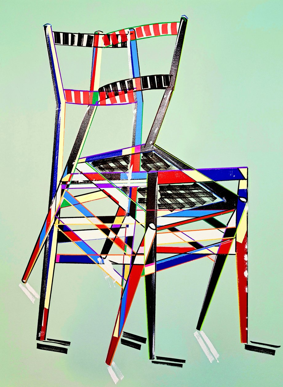 Chaise - superleggera, efter Gio Ponti, 2016 (olja på linneduk) av Benoit Erwann Boucherot