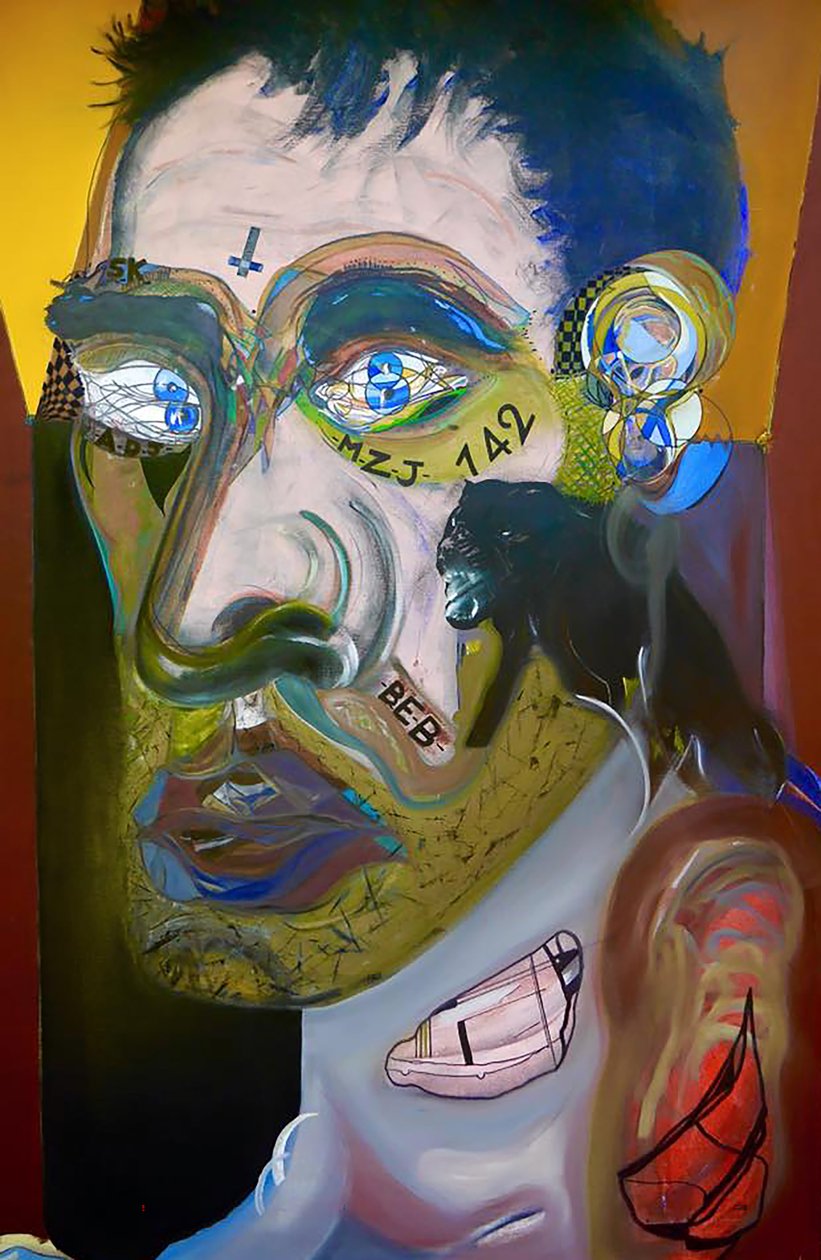 Sista självporträttet före Mexiko, 2015 (olja och akryl på duk) av Benoit Erwann Boucherot