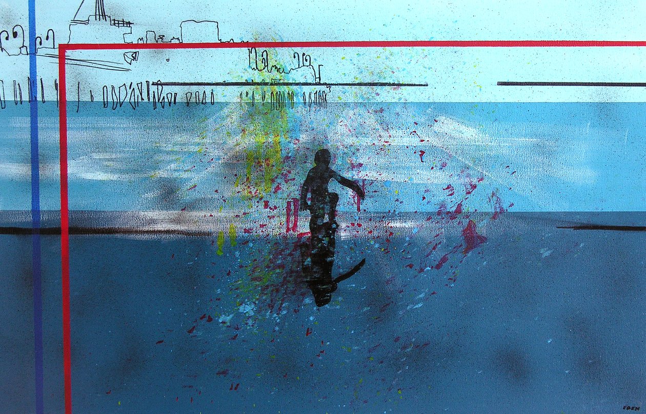 No Bollywood at Hollywood, 2003 (olja på duk) av Benoit Erwann Boucherot