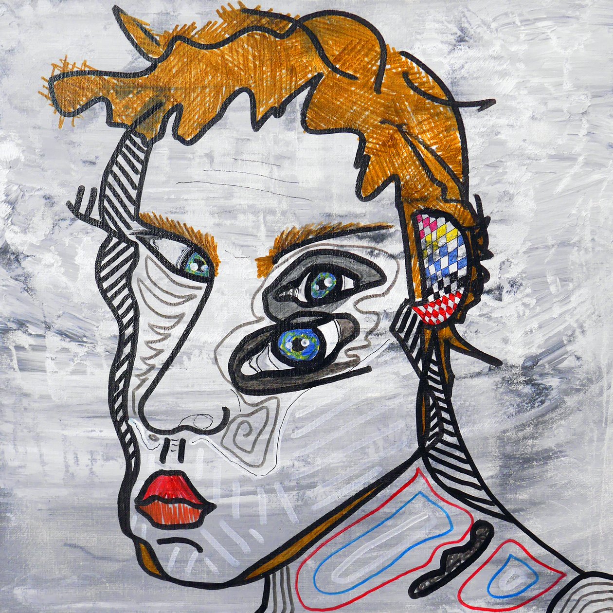 Surautoportrait sacrifié, 2014 (akryl på duk) av Benoit Erwann Boucherot