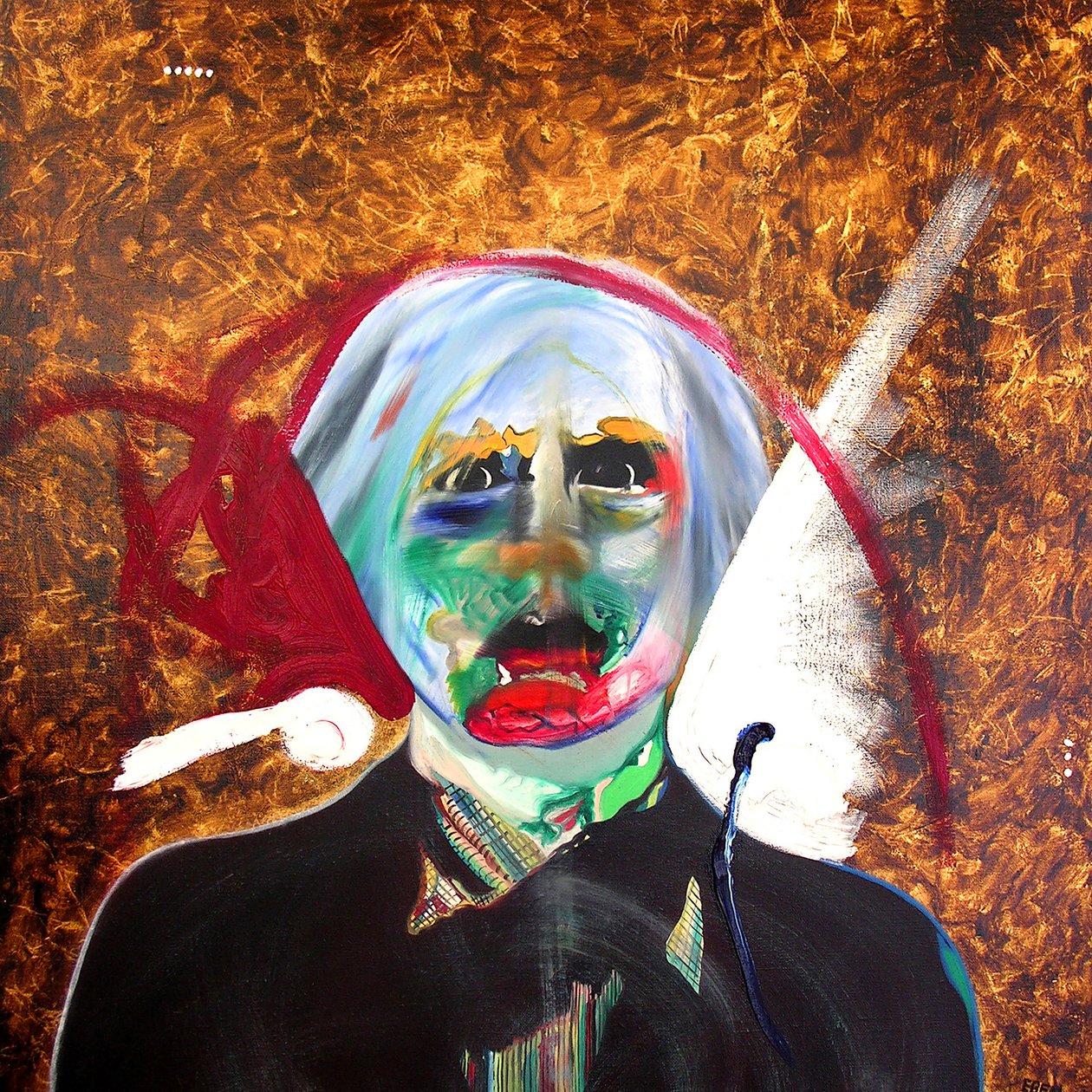 Surportrait : Andy Warhol  Sébastien, 2005 (olja och bladguld på duk) av Benoit Erwann Boucherot