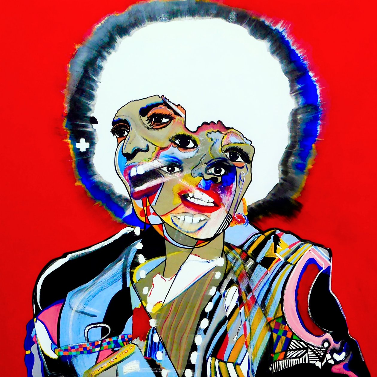 Surporträtt : Angela Davis, 2021 (olja på duk) av Benoit Erwann Boucherot