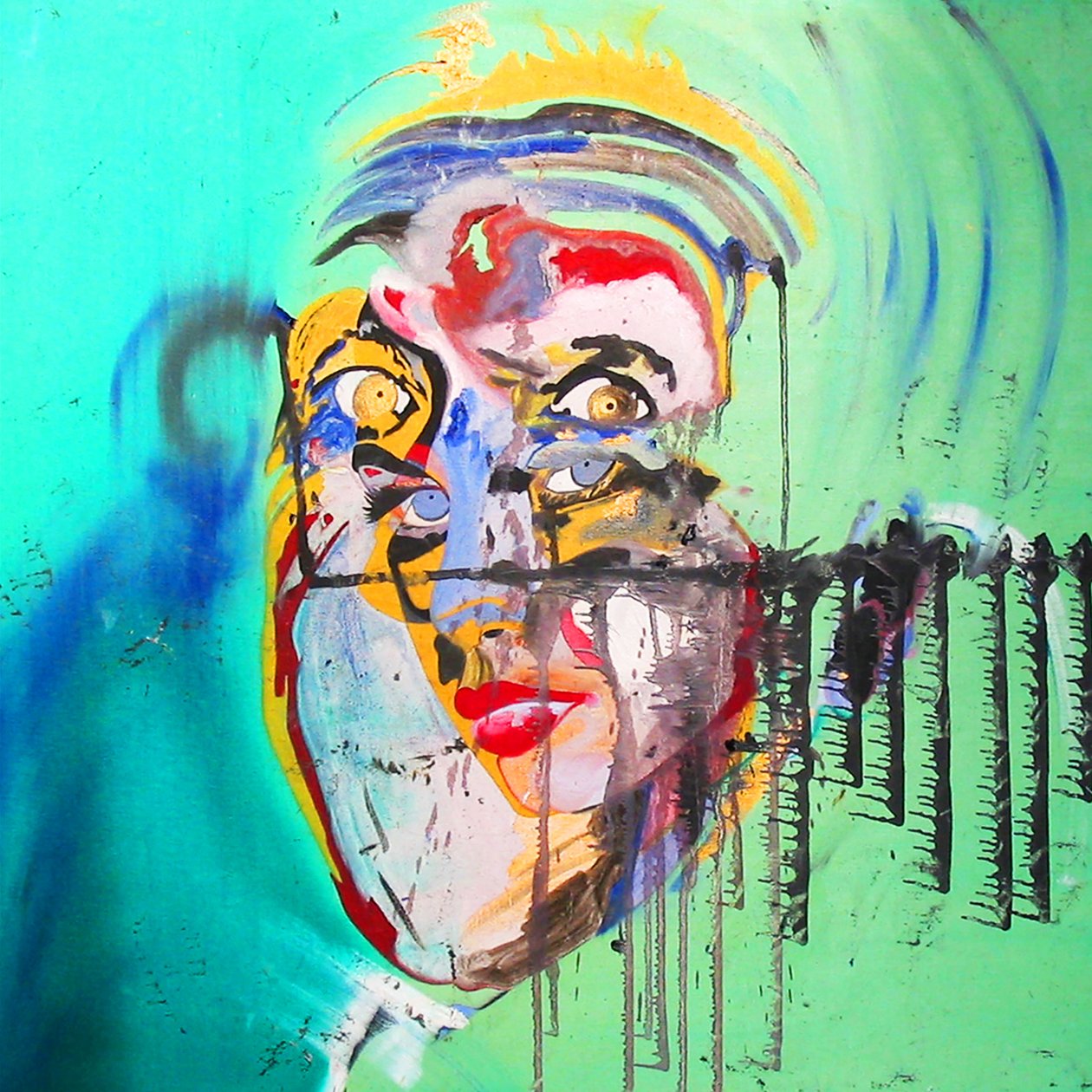 Surportrait : Brigitte Bardot  Albert Einstein, 2005 (olja på duk) av Benoit Erwann Boucherot