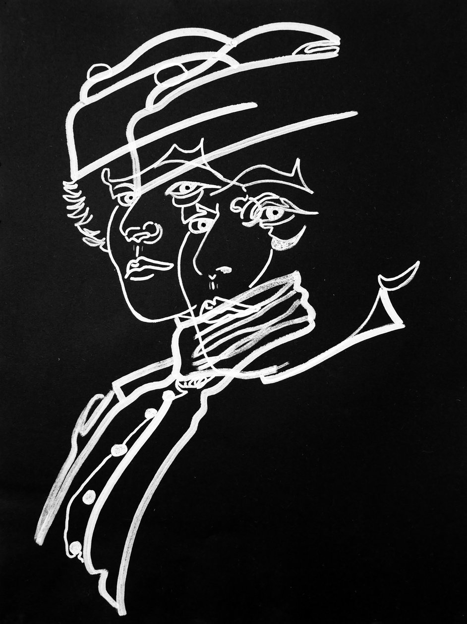 Surportrait : Colette, 2019 (akryl på papper) av Benoit Erwann Boucherot