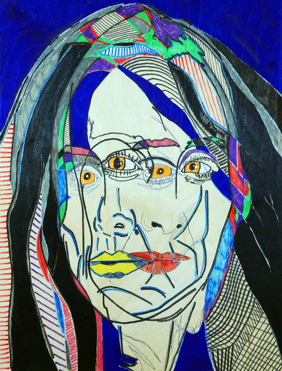 Surportrait : Fanie Demeule, 2019 (olja och akryl på träpanel) av Benoit Erwann Boucherot