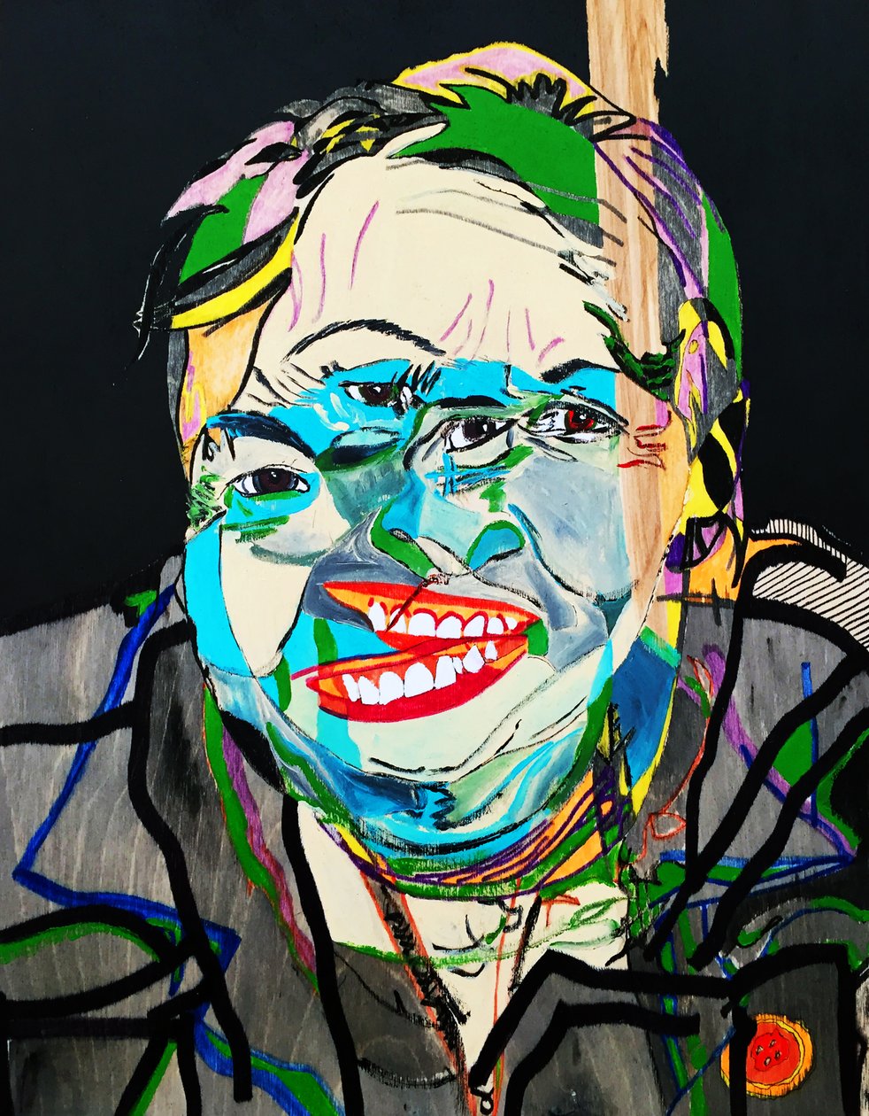 Surportrait : Joséphine Bacon 2, 2021 (olja och akryl på träpanel) av Benoit Erwann Boucherot