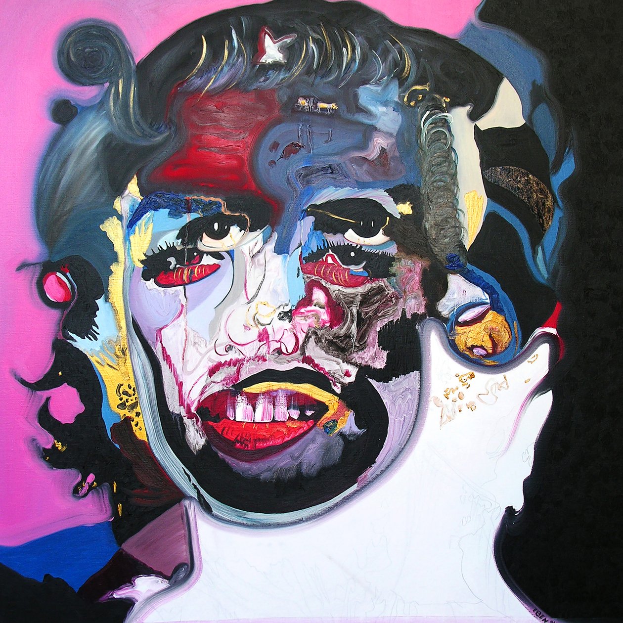 Surporträtt : Marilyn Monroe  Che Guevara, 2003 (olja på duk) av Benoit Erwann Boucherot