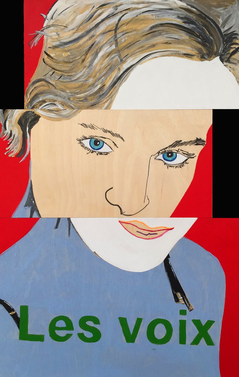 Surportrait : Nelly Arcan, 2021 (olja och akryl på 4 juxtaponerade träpaneler) av Benoit Erwann Boucherot