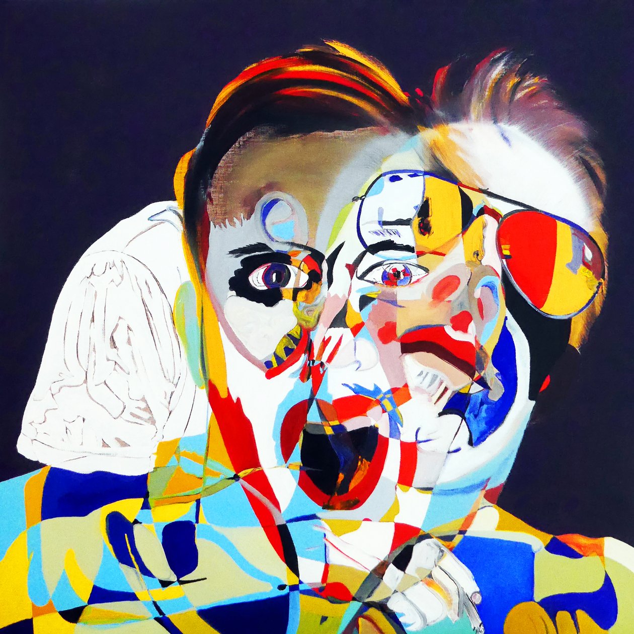 Surportrait: Olivier, Juan  moi, 2019 (olja på duk) av Benoit Erwann Boucherot