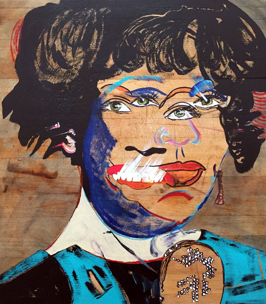 Surportrait : Whitney Houston, 2020 (olja och akryl på trä) av Benoit Erwann Boucherot