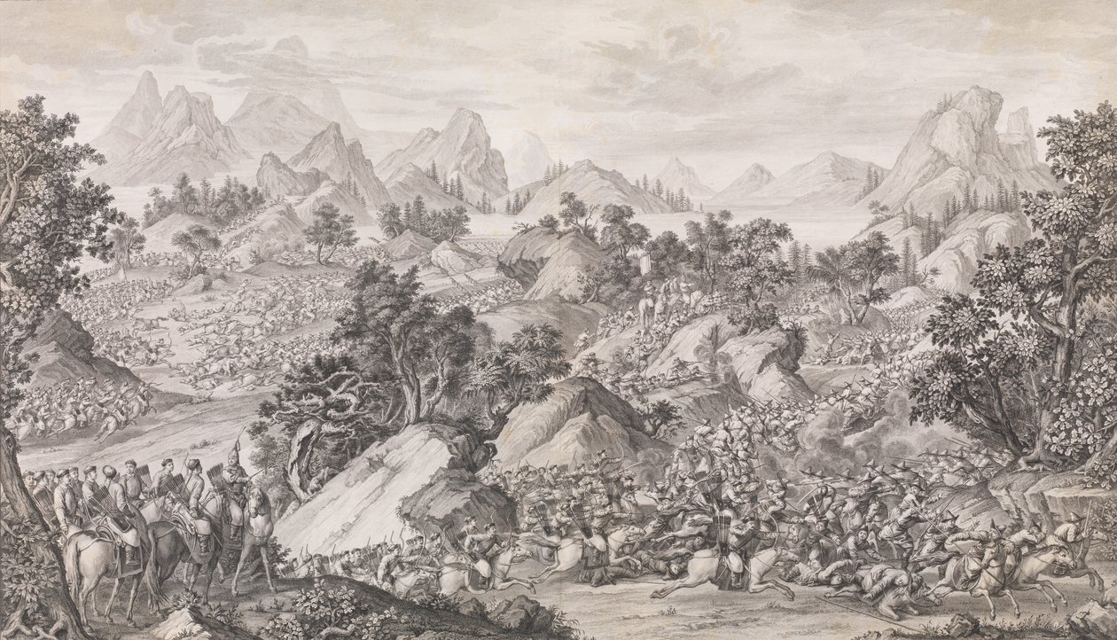 Slaget vid Qos-qulaq, 1774. av Benoit Louis Prevost