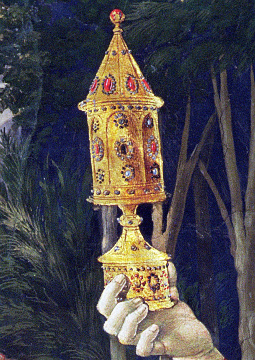 Detalj från the Journey of the Magi-cykeln i kapellet, ca 1460 freskdetalj från 170295 av Benozzo di Lese di Sandro Gozzoli