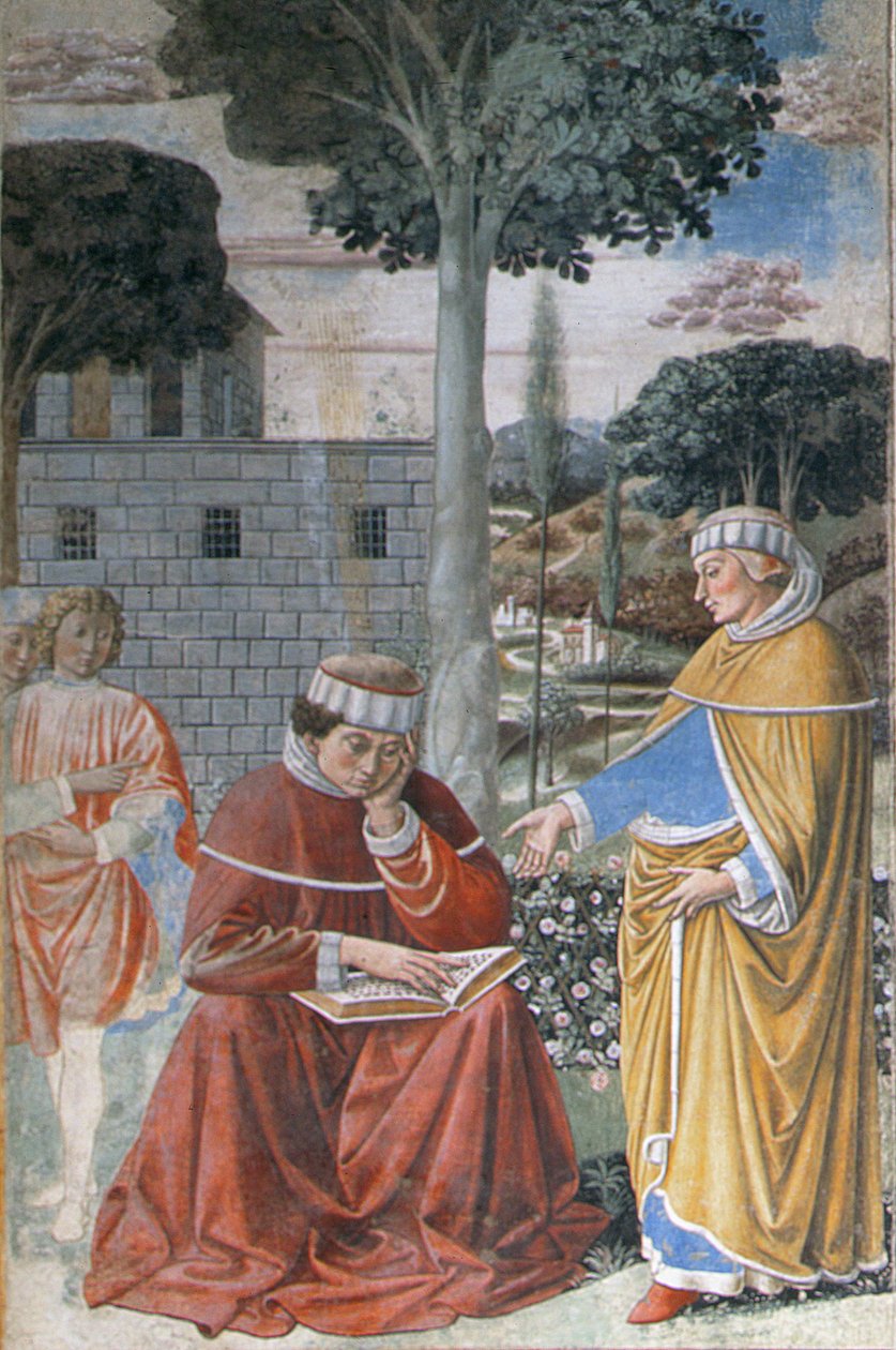 Avsnitt från St. Augustinus liv, 1463-1465 freskdetalj från 192552 av Benozzo di Lese di Sandro Gozzoli