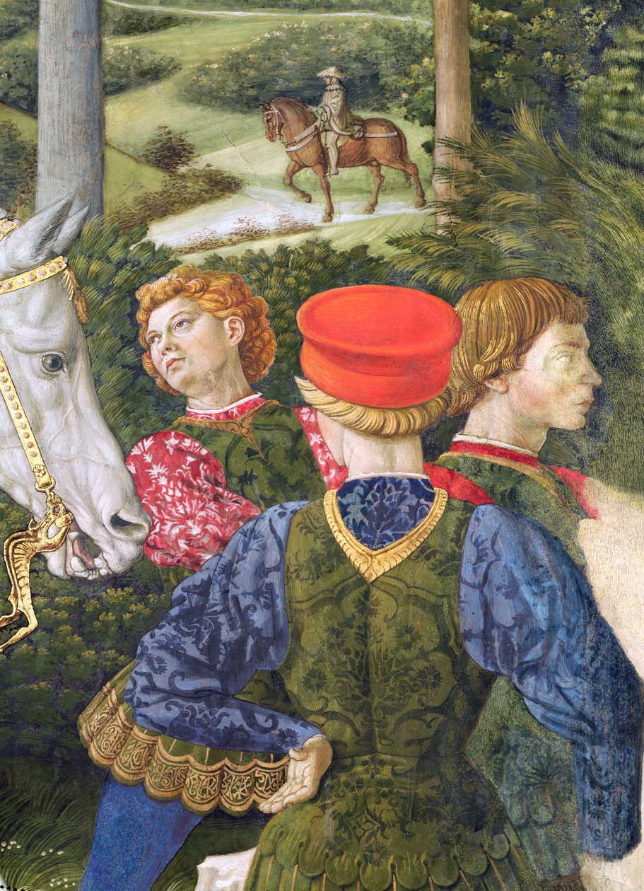 Liveried skötare, detalj från Journey of the Magi-cykeln i kapellet, ca 1460 av Benozzo di Lese di Sandro Gozzoli