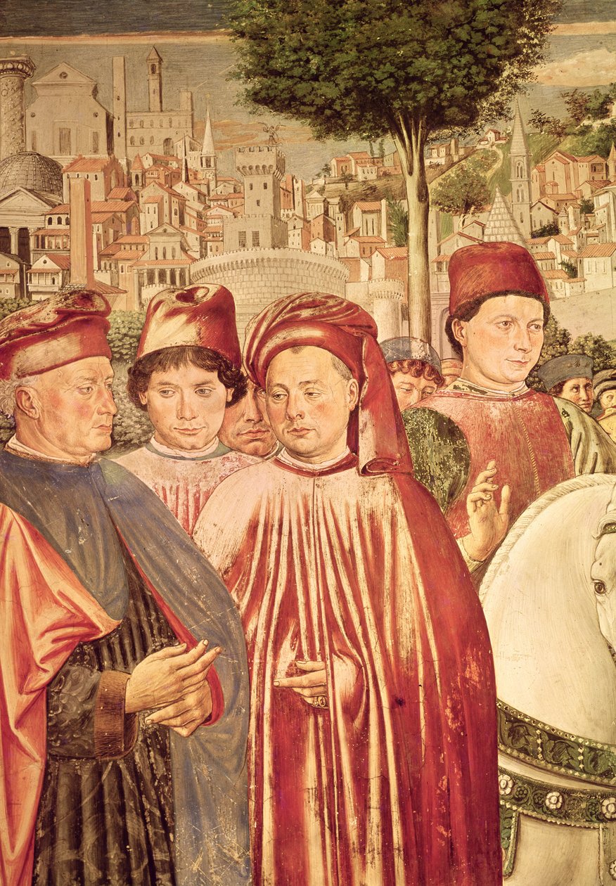 St. Augustine avgår till Milano, från St. Augustinus livscykel, 1464-1465 (detaljer) av Benozzo di Lese di Sandro Gozzoli