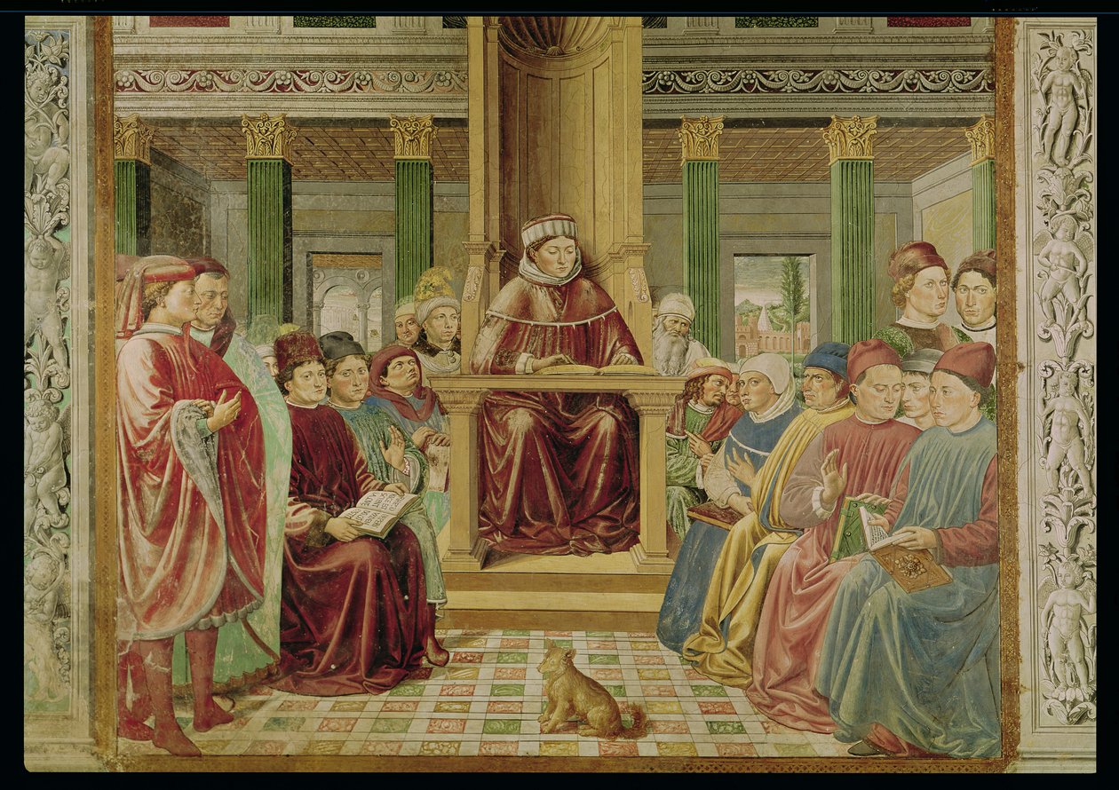St. Augustinus läser retorik och filosofi vid skolan i Rom, 1464-65 av Benozzo di Lese di Sandro Gozzoli