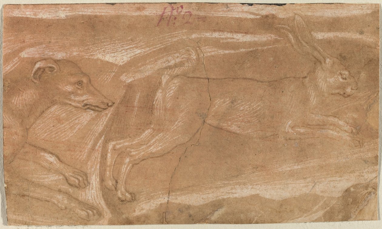 En hund som jagar en hare av Benozzo Gozzoli