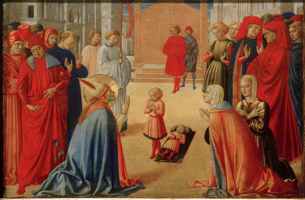 Sankt Zenobius uppväcker en död pojke av Benozzo Gozzoli