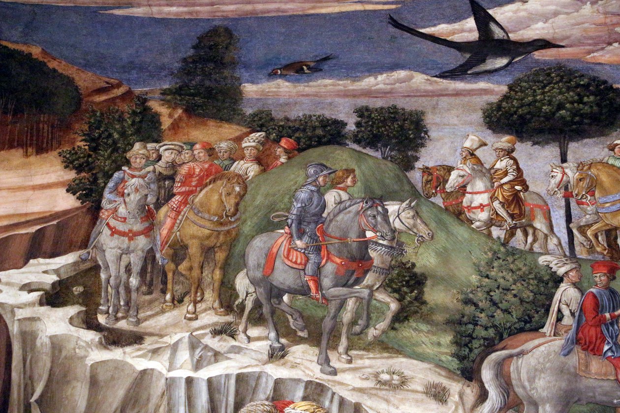 Italienska: Magiernas resa: den yngste kungens procession i Gasparre av Benozzo Gozzoli