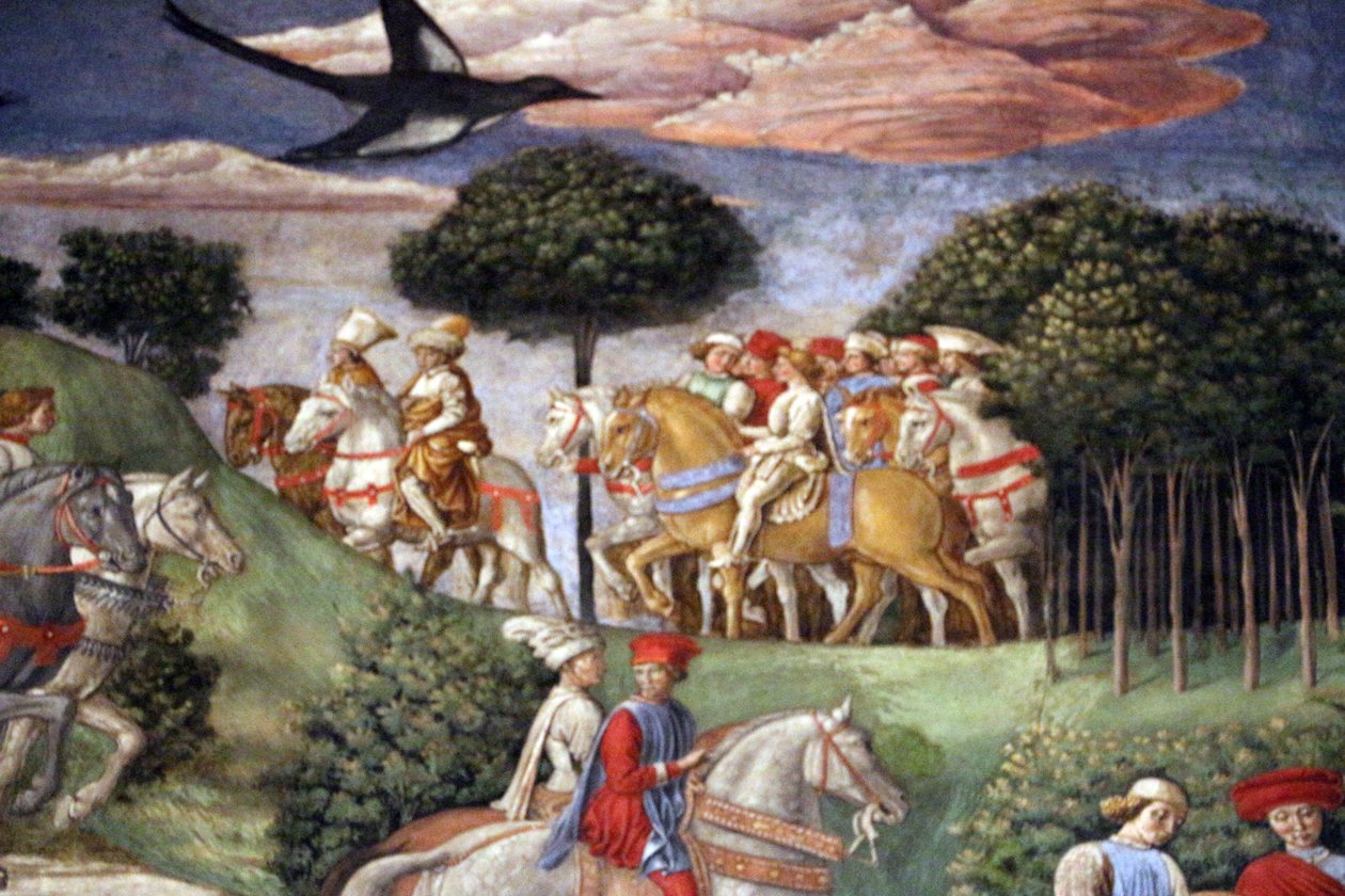 Italienska: Magiernas resa: den yngste kungens procession i Gasparre av Benozzo Gozzoli