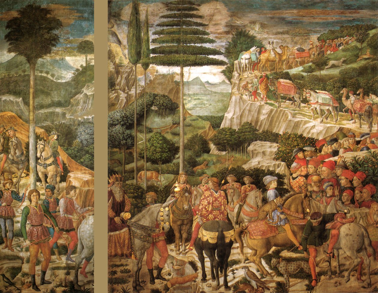 Italienska: Magiernas resa: Melchiors procession av den äldste kungen av Benozzo Gozzoli