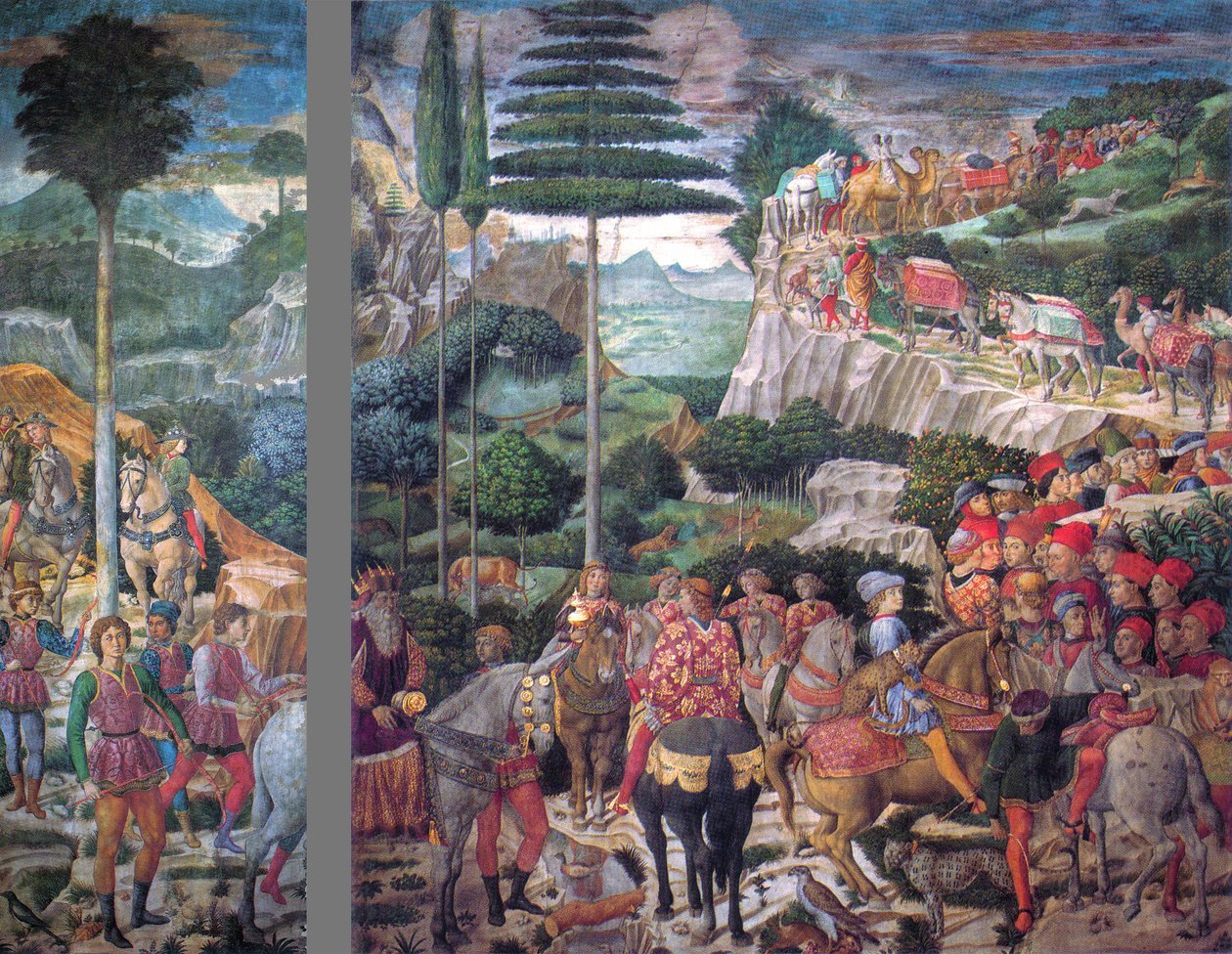 Italienska: Magiernas resa: Melchiors procession av den äldste kungen av Benozzo Gozzoli