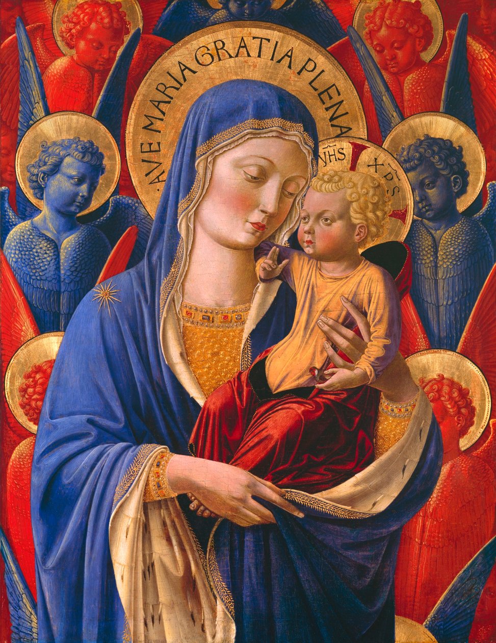 Jungfru Maria och barnet med änglar av Benozzo Gozzoli