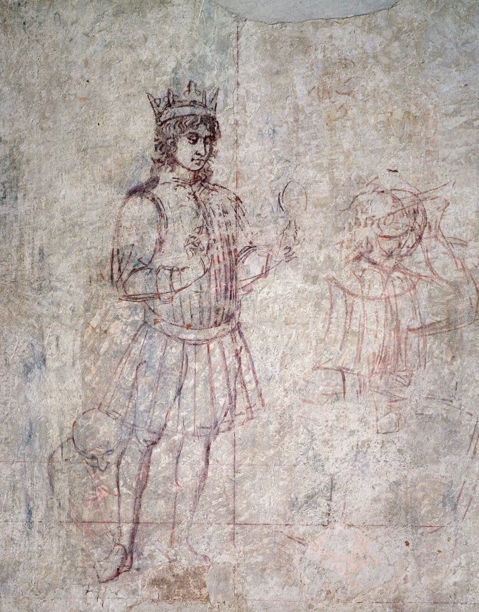 Tillbedjan av Magi, detalj av sinopia av Benozzo di Lese di Sandro Gozzoli